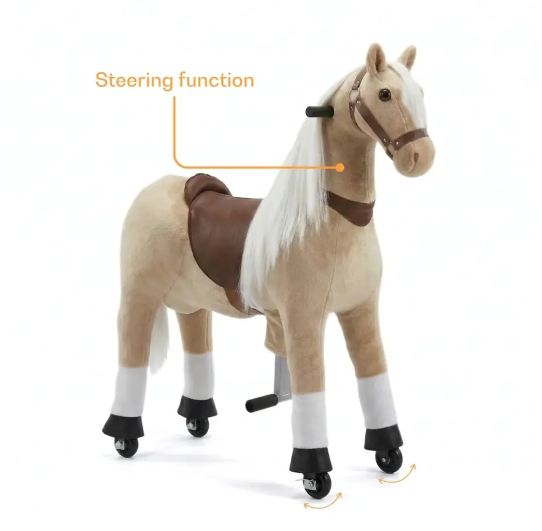 Vrooomy Mechanisch Speelgoed Paard XS Beige - afbeelding 2 van 6