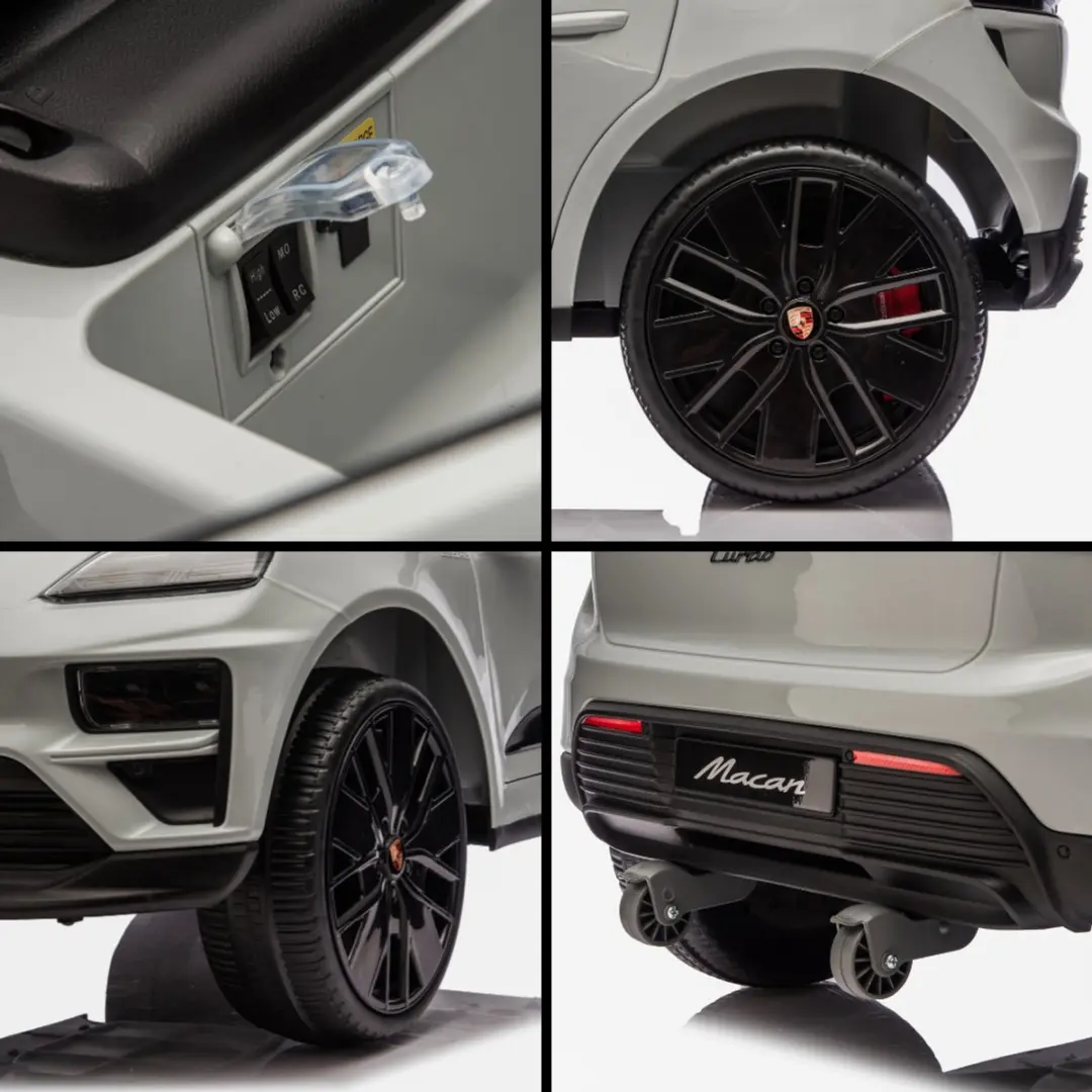 Vrooomy Porsche Macan Turbo 12V Kinderauto Nardo Grijs - afbeelding 5 van 6