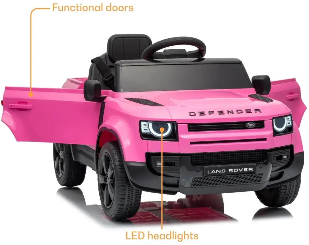 Vrooomy Land Rover Defender 90 12V Kinderauto Roze - afbeelding 5 van 6