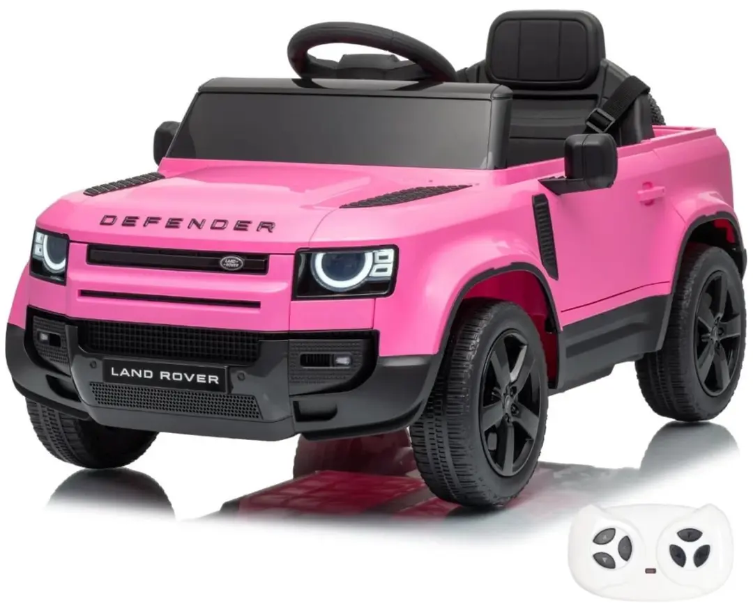 Vrooomy Land Rover Defender 90 12V Kinderauto Roze