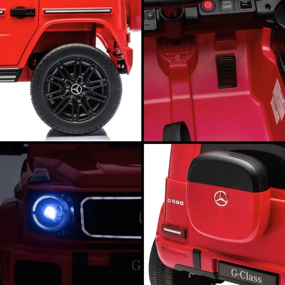 Vrooomy Mercedes-Benz G-Klasse Elektrische Kinderauto 7.4V - Rood - afbeelding 2 van 6