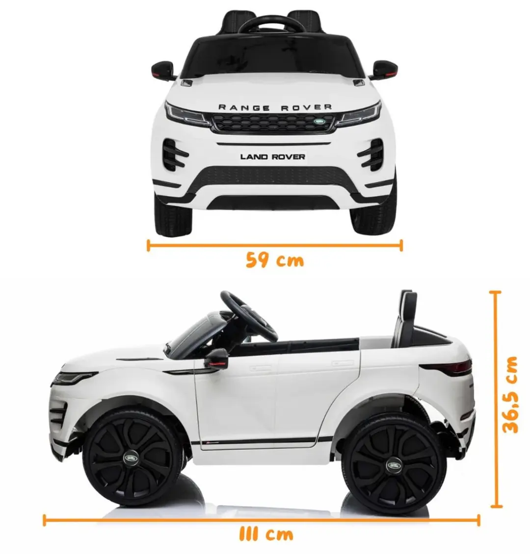 Vrooomy Range Rover Evoque S 12V Kinderauto - Wit - afbeelding 3 van 6