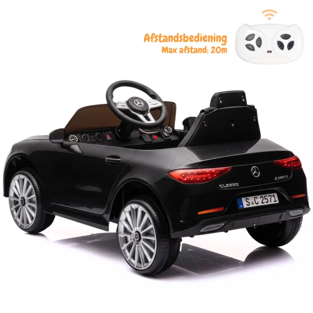 Vrooomy Mercedes-Benz CLS350 Elektrische Kinderauto 12V - Zwart - afbeelding 2 van 6