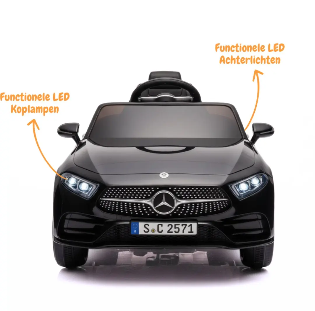 Vrooomy Mercedes-Benz CLS350 Elektrische Kinderauto 12V - Zwart - afbeelding 4 van 6