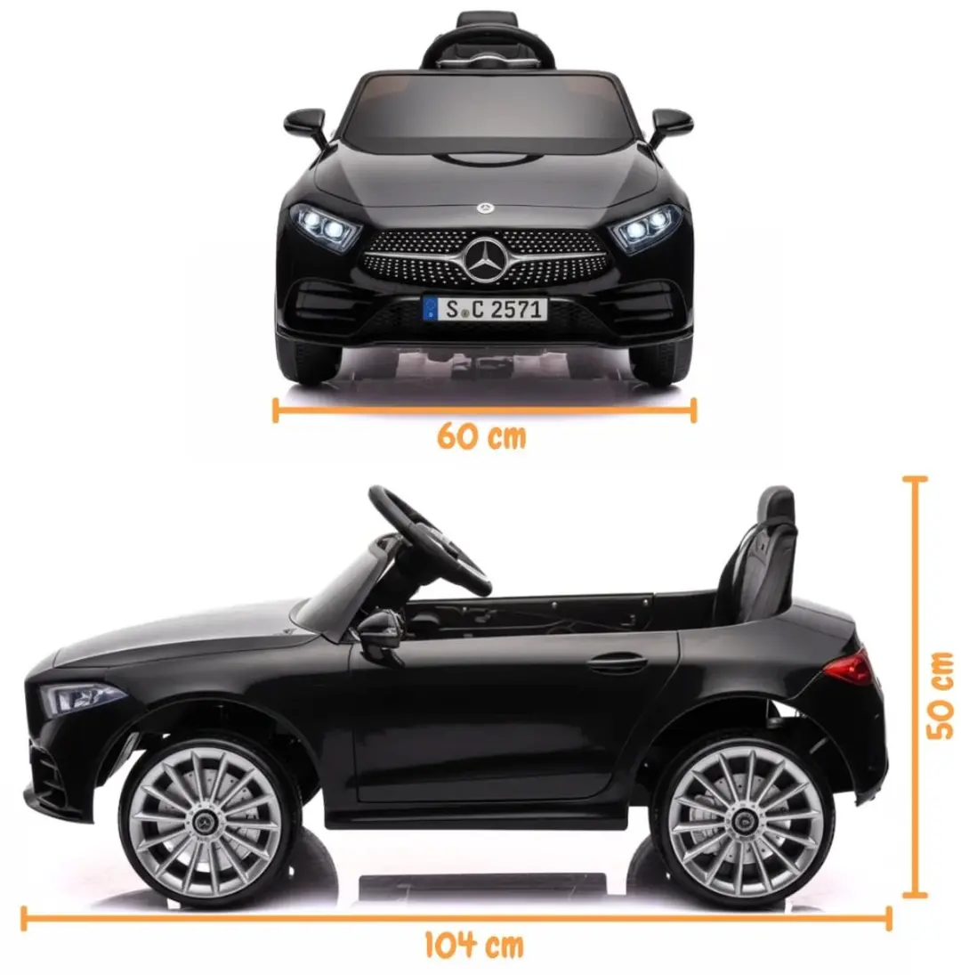 Vrooomy Mercedes-Benz CLS350 Elektrische Kinderauto 12V - Zwart - afbeelding 3 van 6