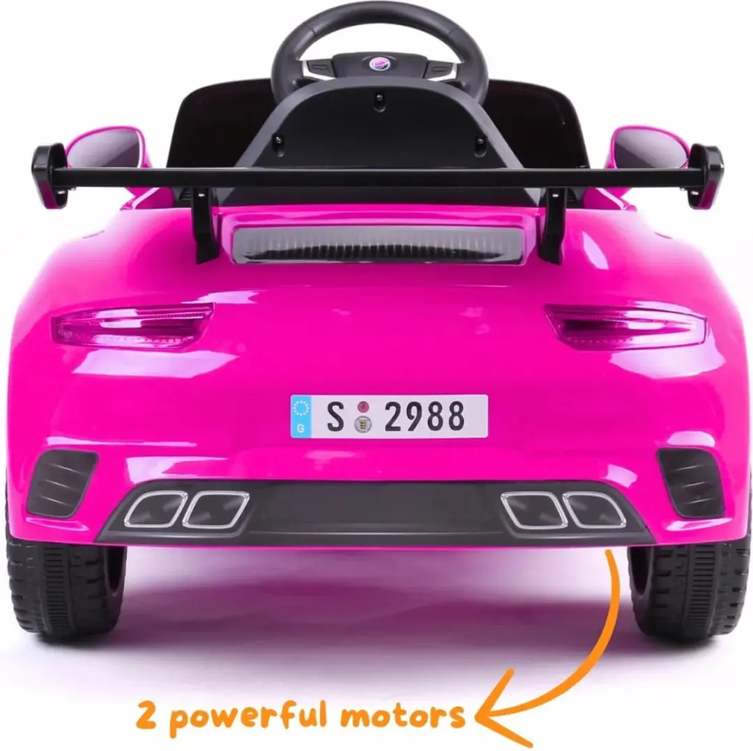 Vrooomy 911 Turbo S 12V Kinderauto - Roze - afbeelding 5 van 6