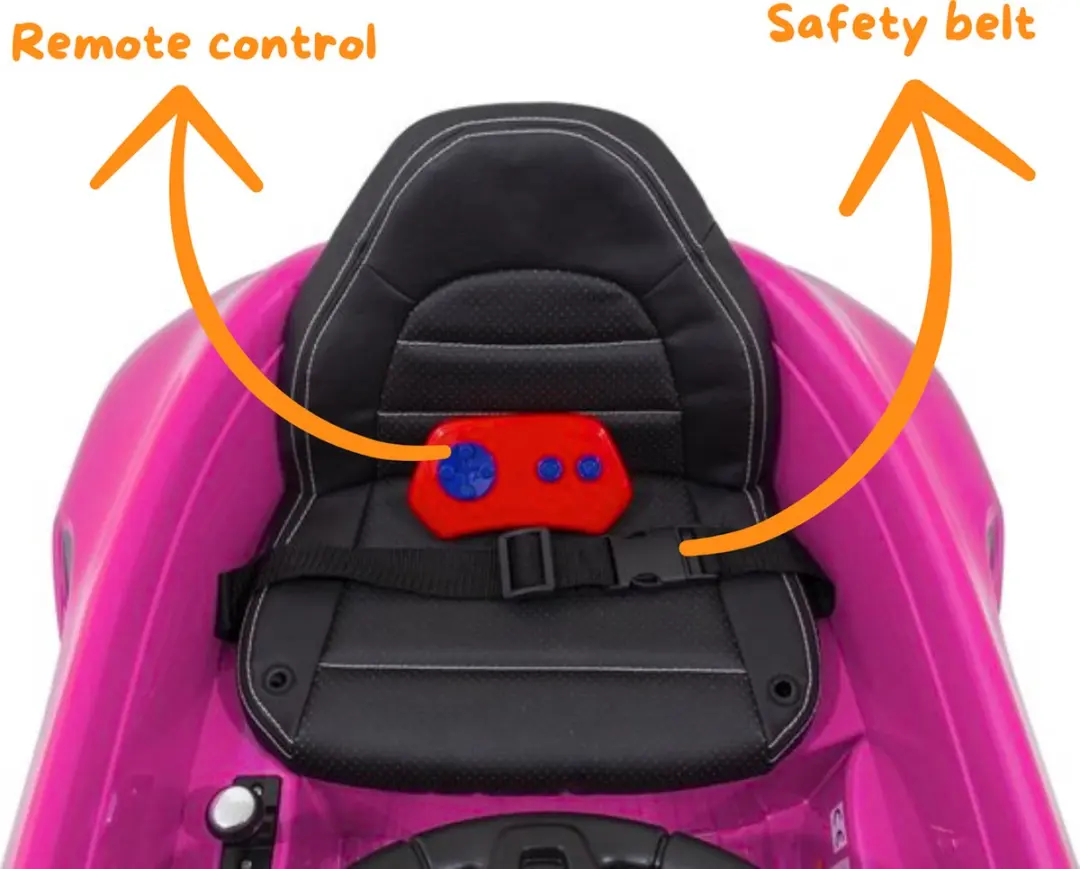 Vrooomy 911 Turbo S 12V Kinderauto - Roze - afbeelding 3 van 6