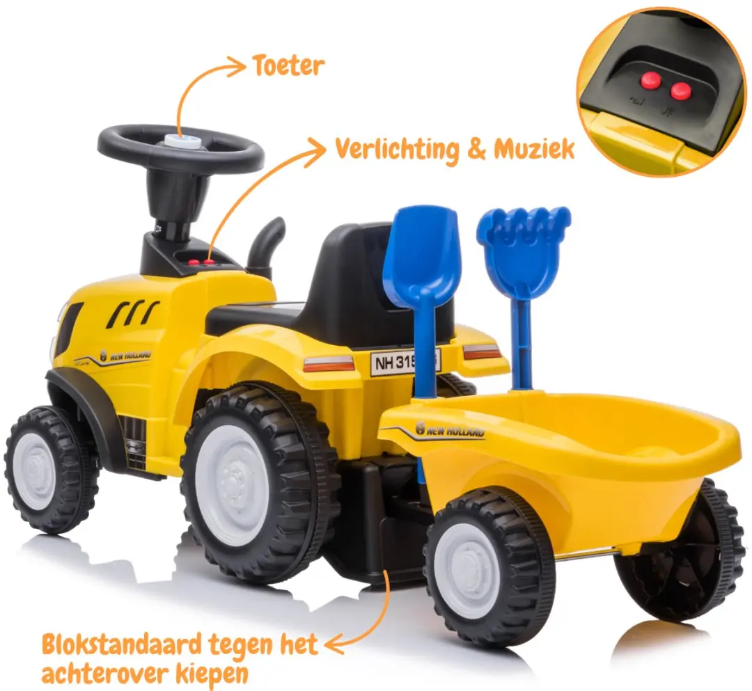 Vrooomy New Holland T7 Loopauto Geel - 6 Wielen - afbeelding 2 van 6
