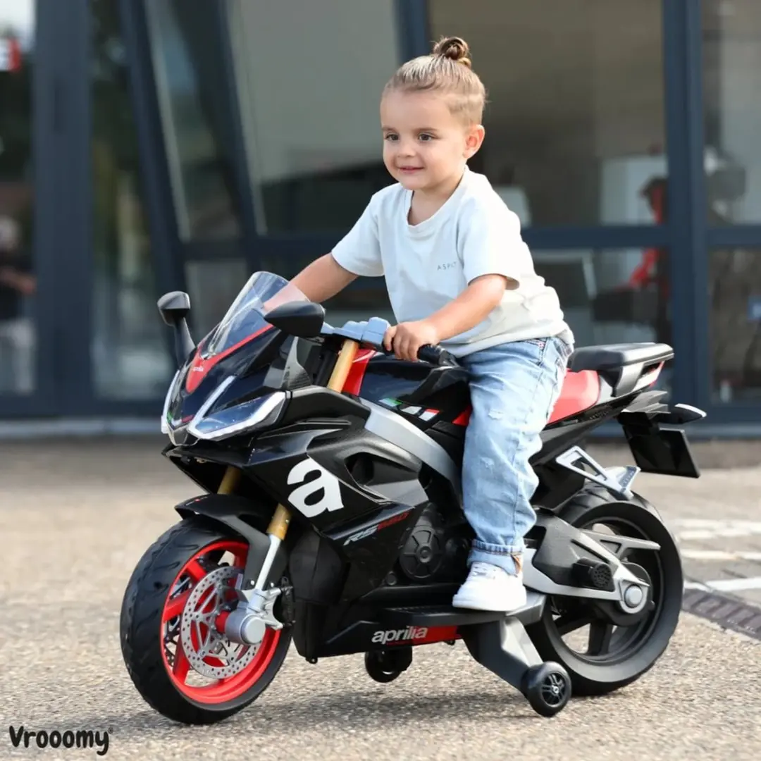 Aprilia RS660 Elektrische Kindermotor 12V - Zwart - afbeelding 4 van 6