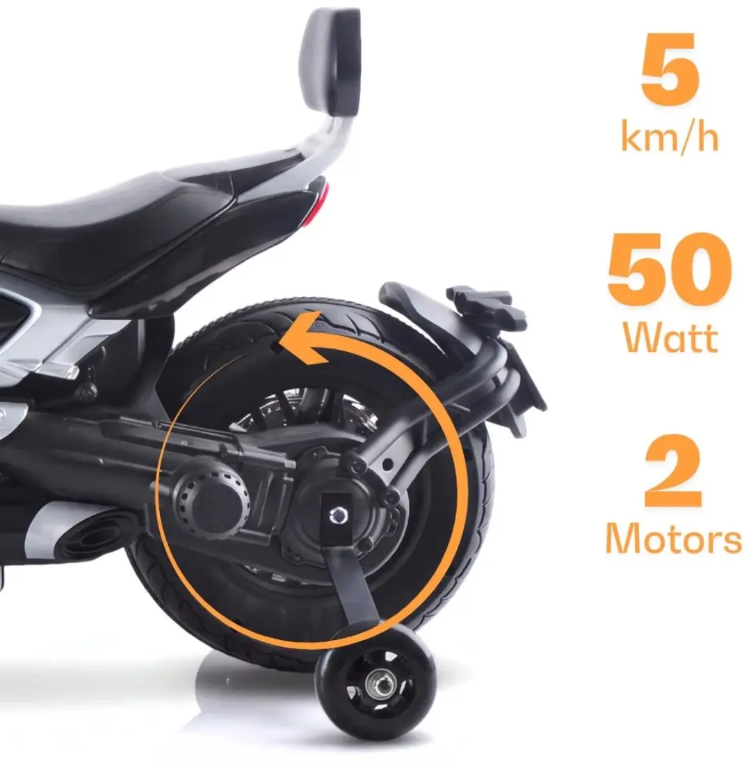 Vrooomy Triumph Rocket 3GT Elektrische Kindermotor 12V - Zwart - afbeelding 5 van 6