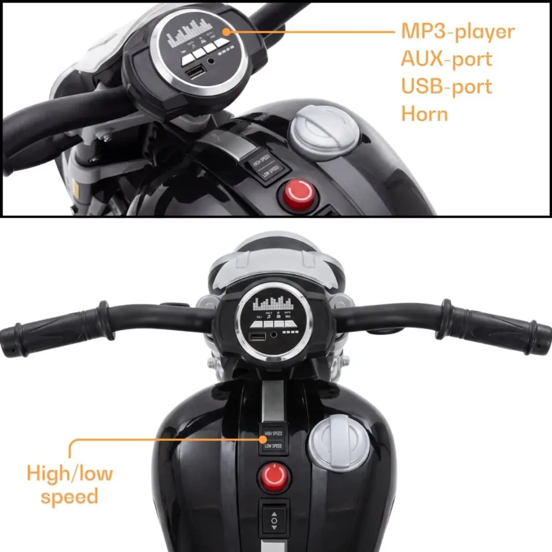 Vrooomy Triumph Rocket 3GT Elektrische Kindermotor 12V - Zwart - afbeelding 2 van 6