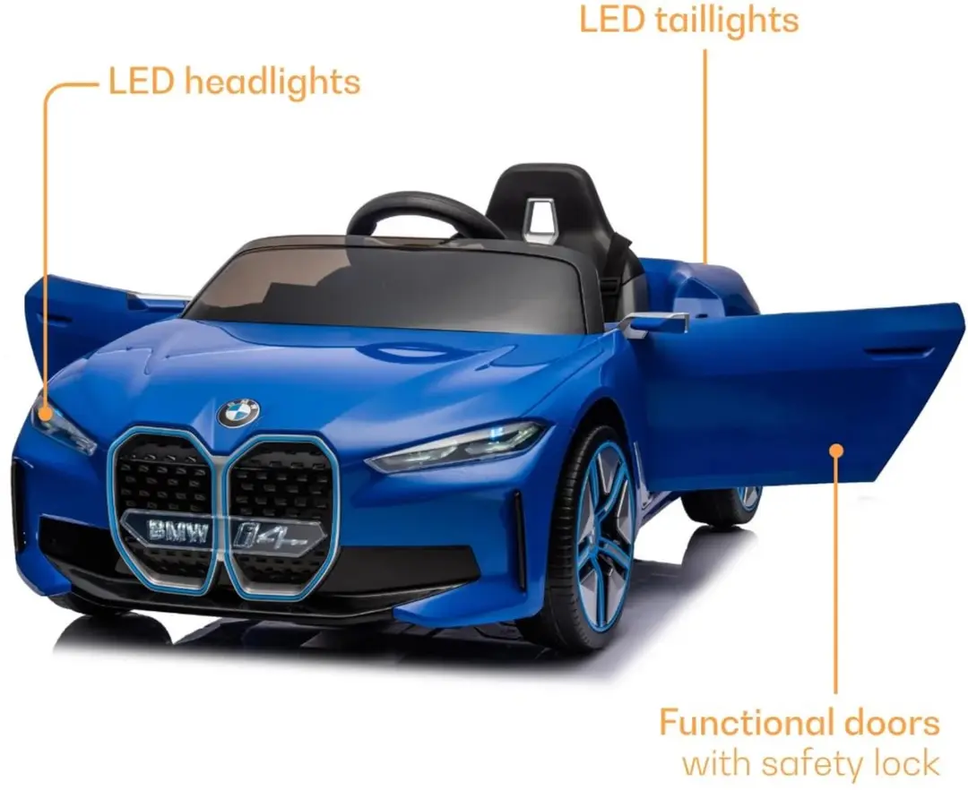 Vrooomy BMW i4 12V Kinderauto - Blauw - afbeelding 3 van 6