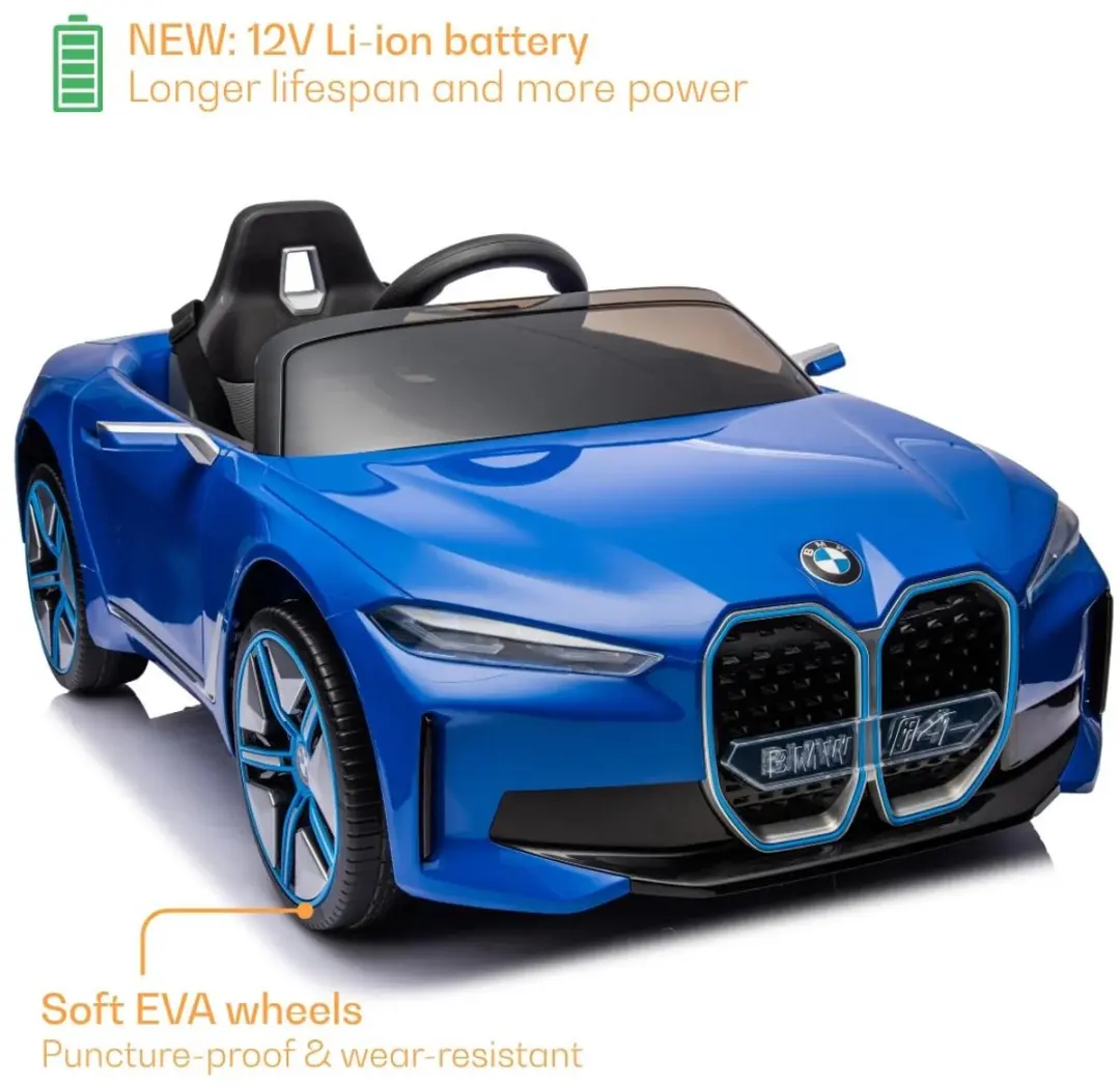 Vrooomy BMW i4 12V Kinderauto - Blauw - afbeelding 2 van 6