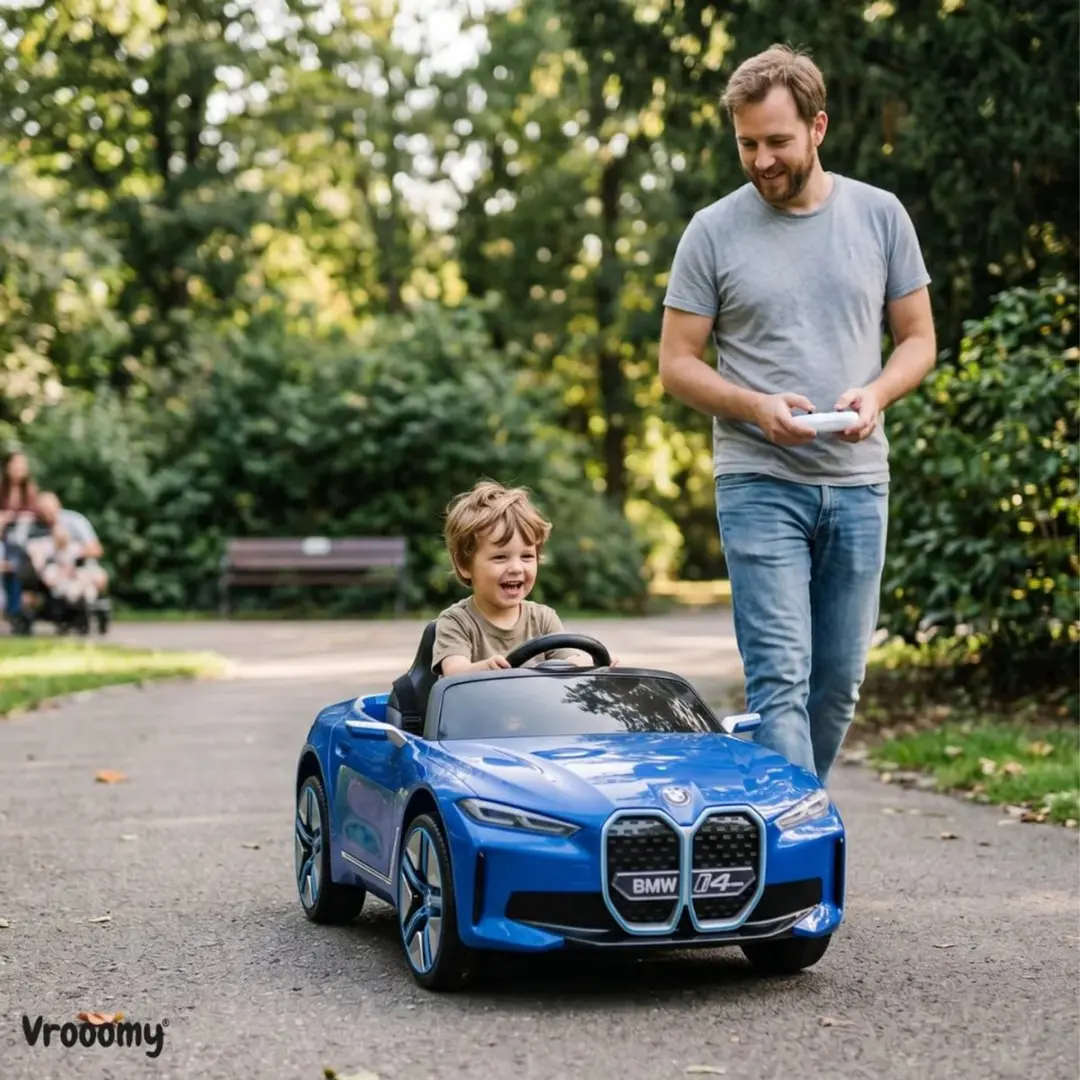 Vrooomy BMW i4 12V Kinderauto - Blauw - afbeelding 4 van 6
