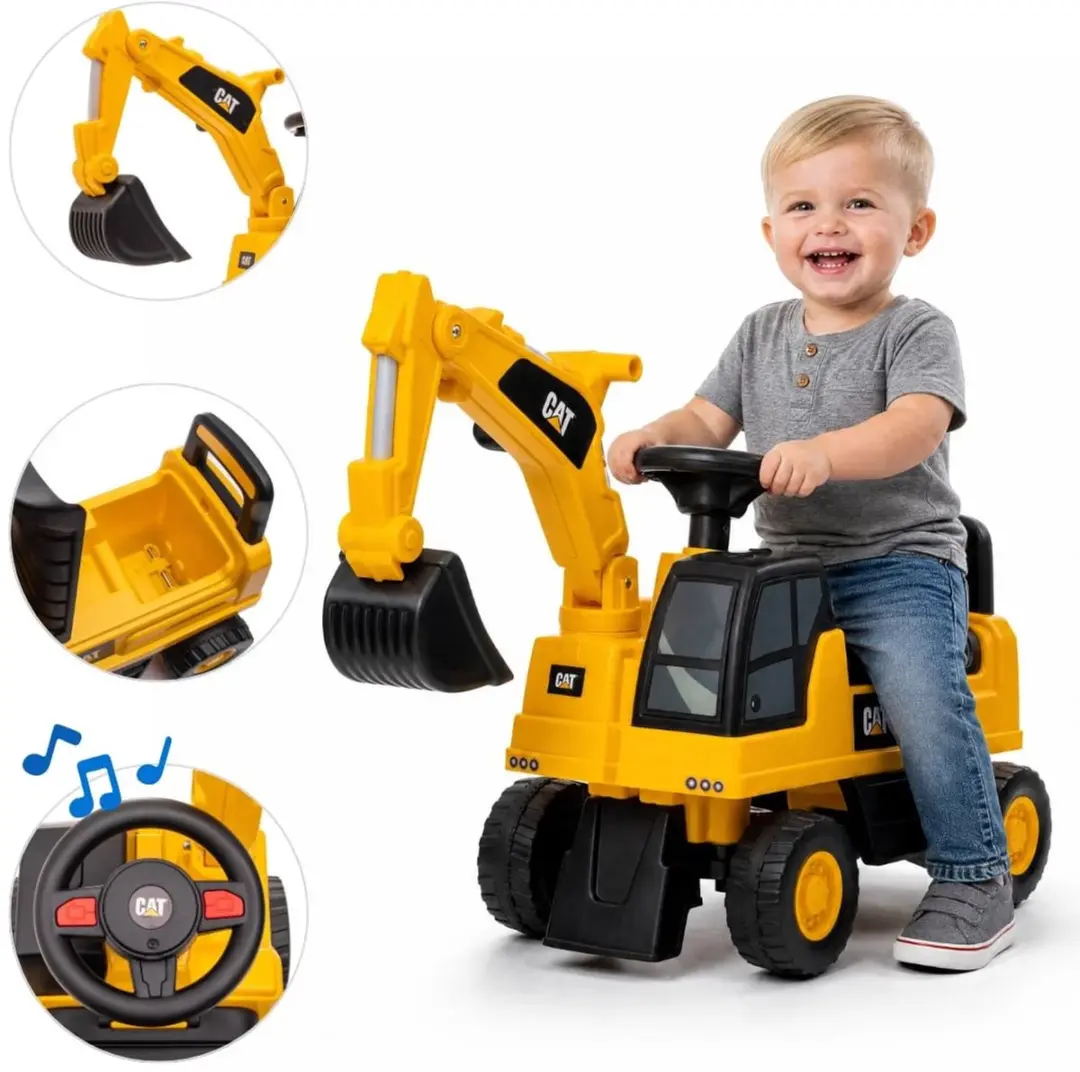 Vrooomy CAT Graafmachine Loopauto Geel 1-3 jaar