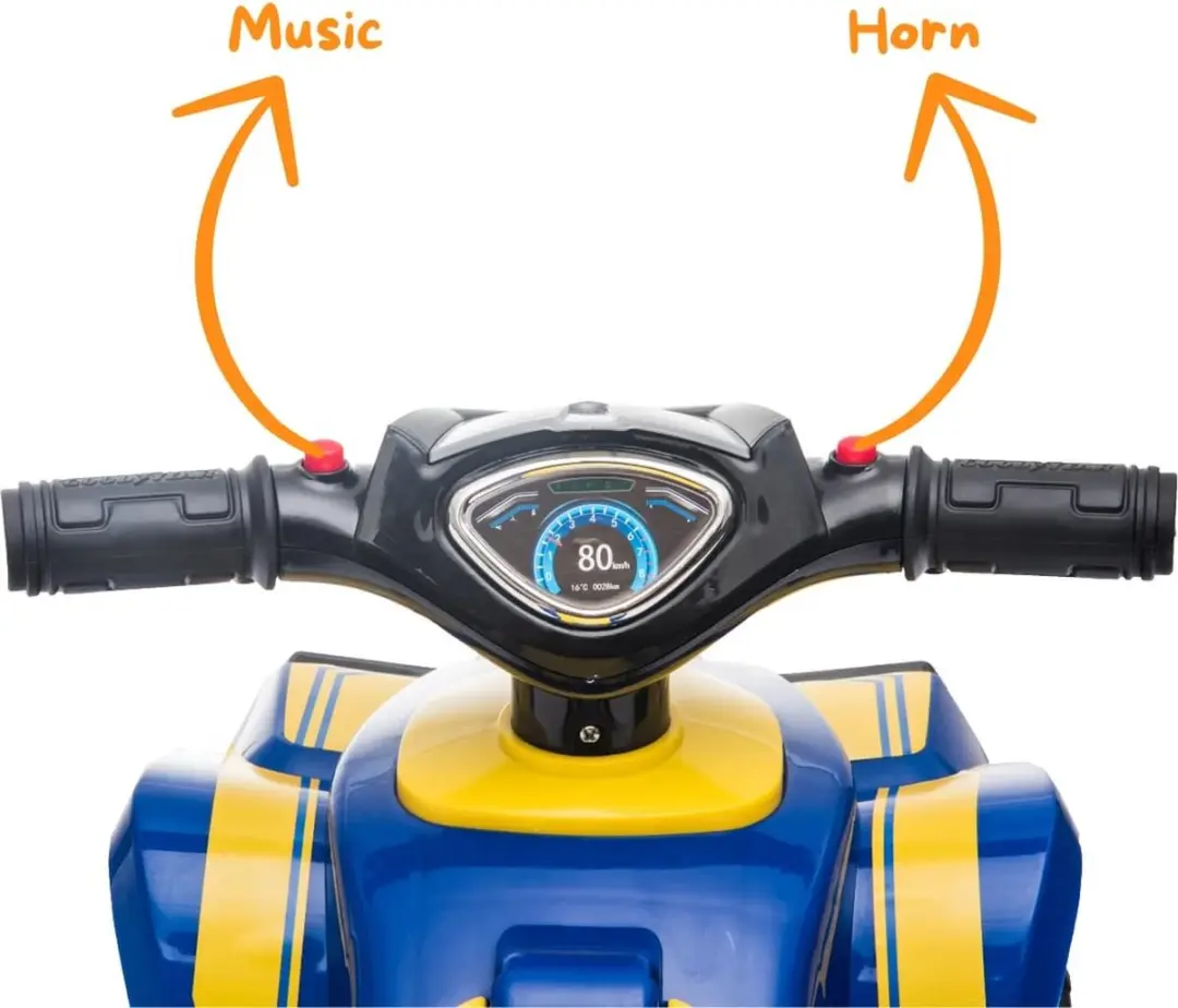 Vrooomy Goodyear Loopauto ATV Blauw - MPN 5100487 - afbeelding 3 van 6