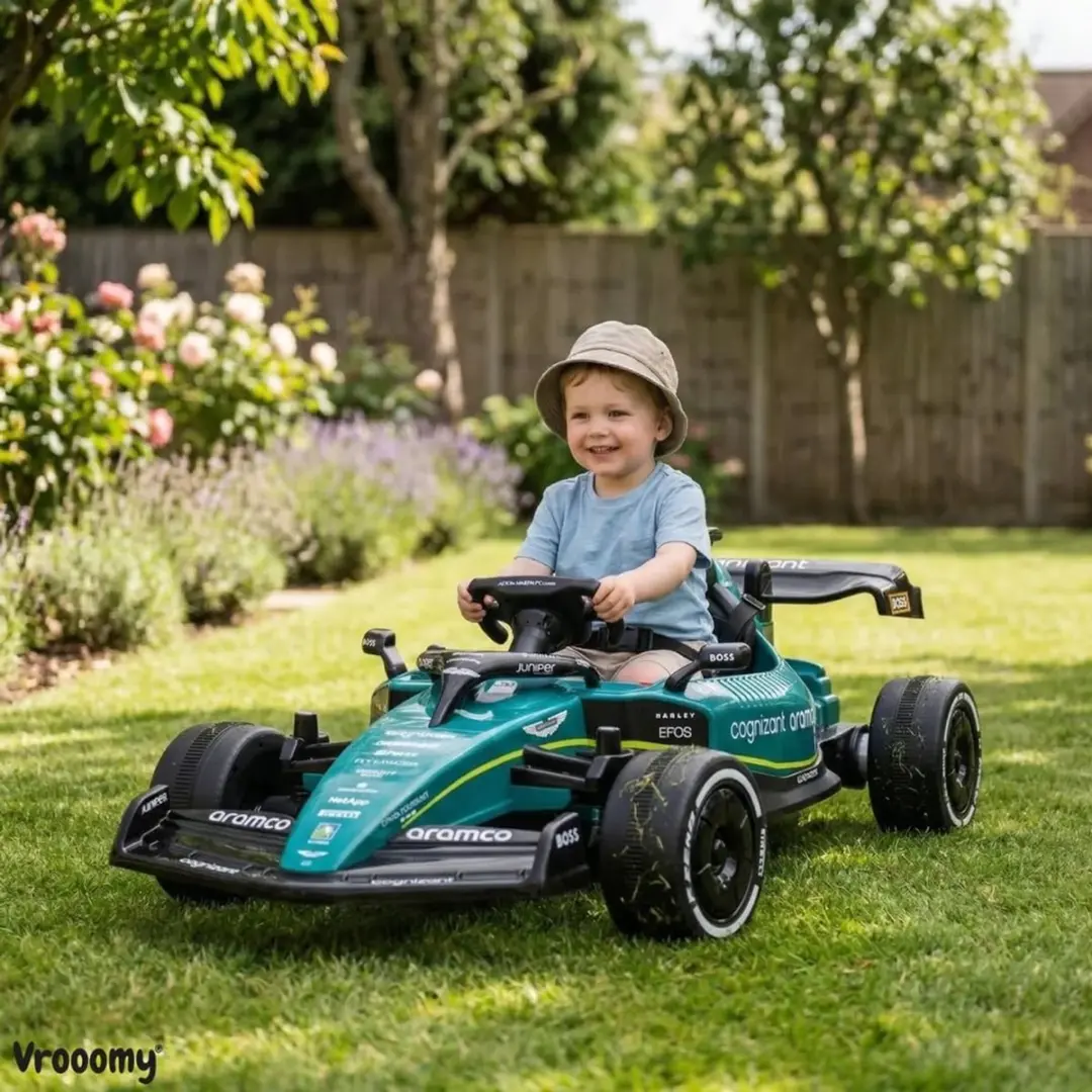 Vrooomy AMR26 Formule 1 Kinderauto 12V - Groen - afbeelding 4 van 6