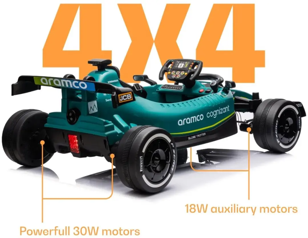 Vrooomy AMR26 Formule 1 Kinderauto 12V - Groen - afbeelding 6 van 6
