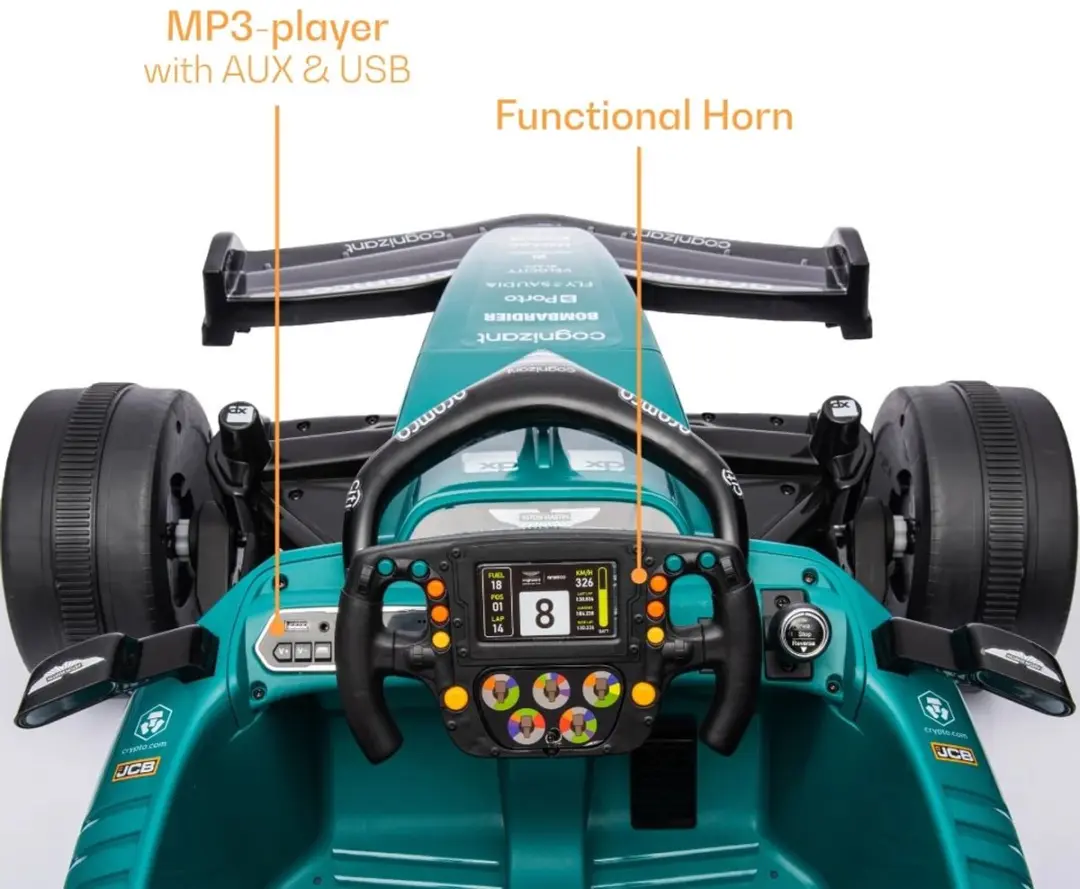 Vrooomy AMR26 Formule 1 Kinderauto 12V - Groen - afbeelding 3 van 6