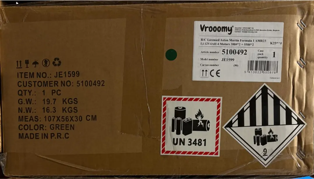 Vrooomy AMR26 Formule 1 Kinderauto 12V - Groen - afbeelding 5 van 6
