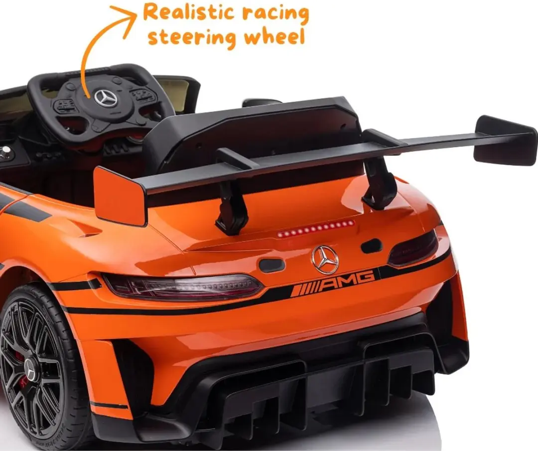 Vrooomy Mercedes-AMG GT3 12V Kinderauto - Oranje - afbeelding 3 van 6