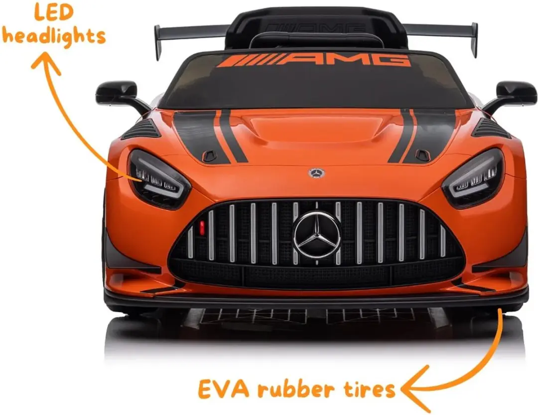 Vrooomy Mercedes-AMG GT3 12V Kinderauto - Oranje - afbeelding 4 van 6