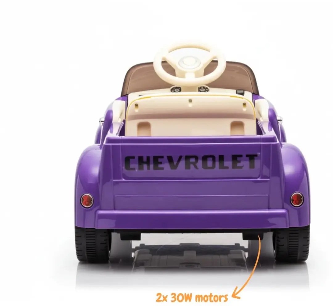 Vrooomy Chevrolet 3100 Elektrische Kinderauto 12V - Paars - afbeelding 2 van 6