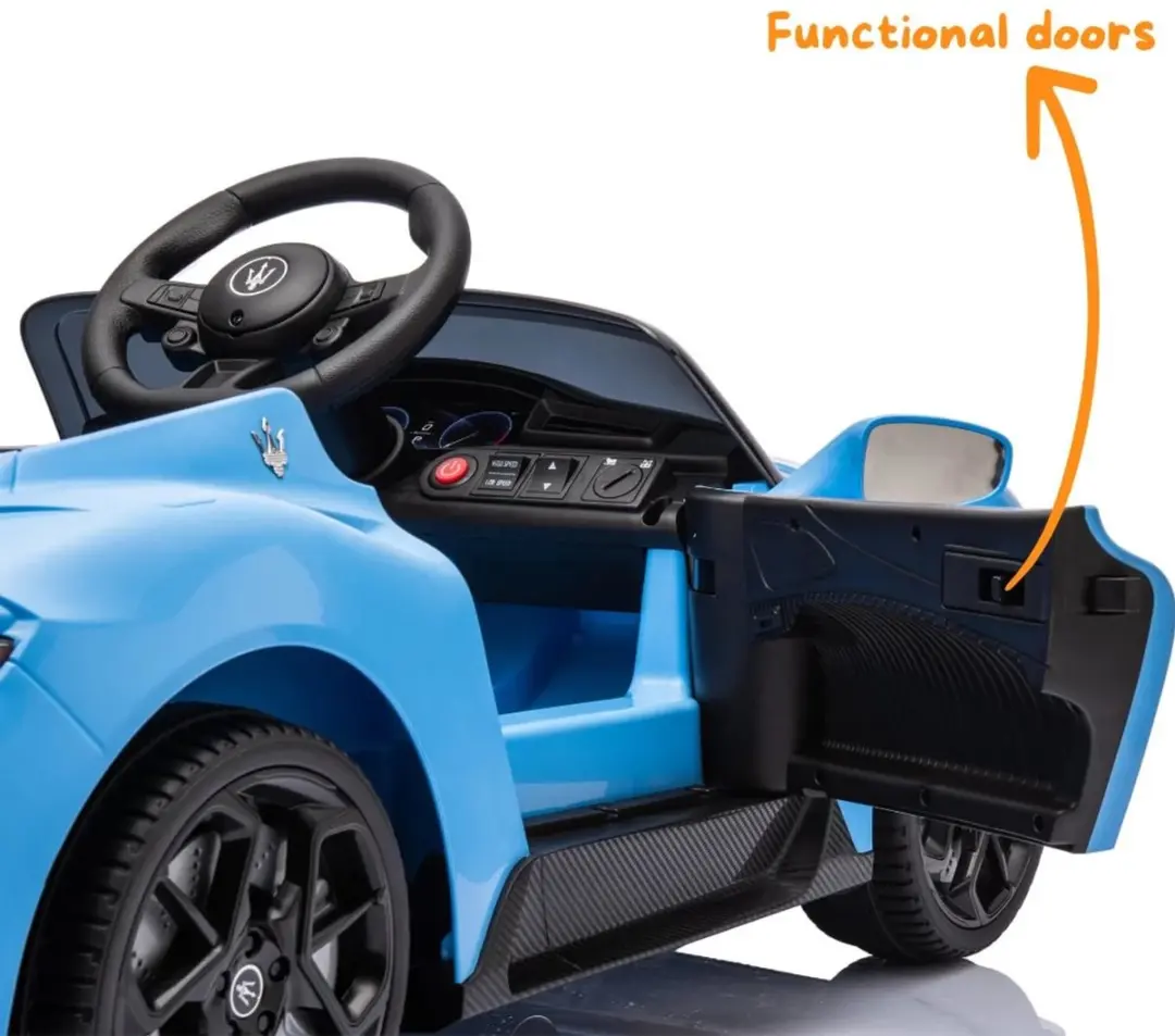Vrooomy Maserati MC20 Cielo 12V Kinderauto - Blauw - afbeelding 2 van 6