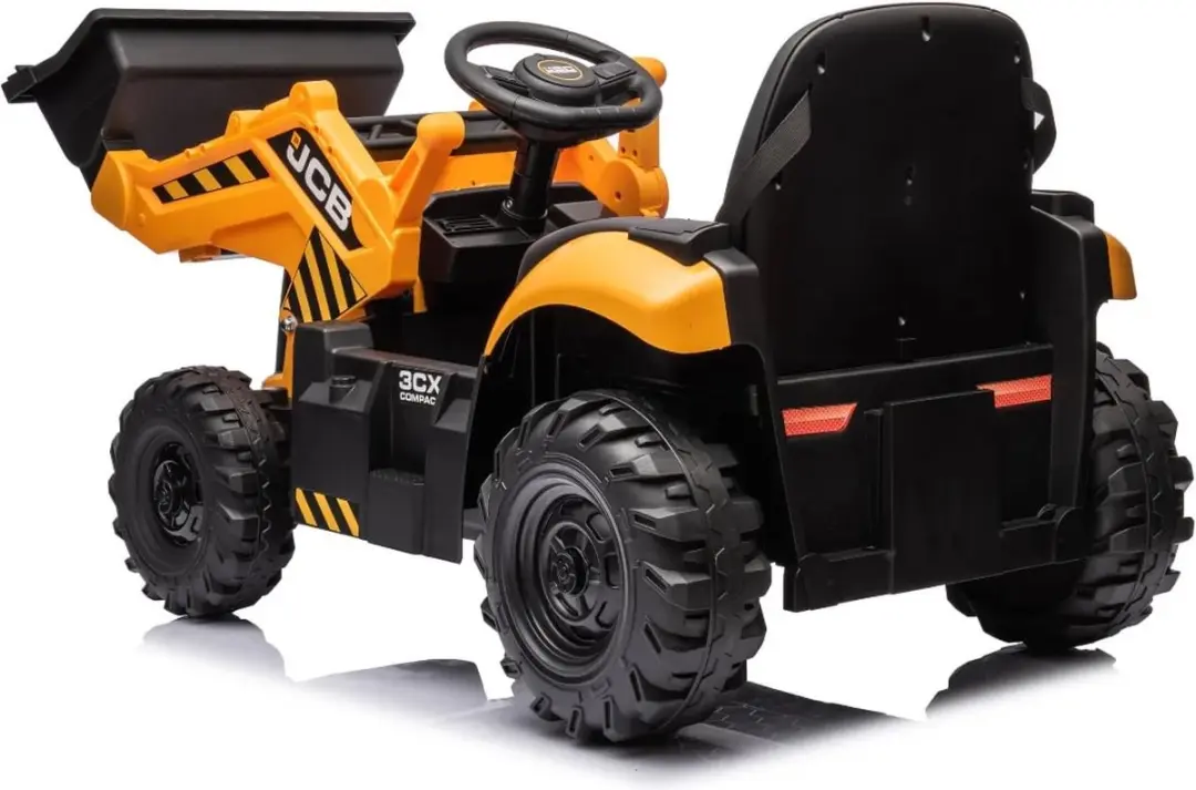 Vrooomy JCB 3CX Sitemaster Elektrische Kindertractor 12V - Geel - afbeelding 4 van 6