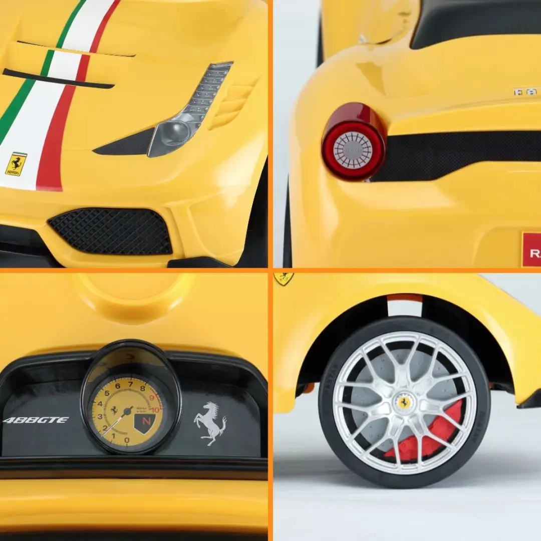 Vrooomy Ferrari 488 Loopauto Geel - 1 tot 3 jaar - afbeelding 5 van 6