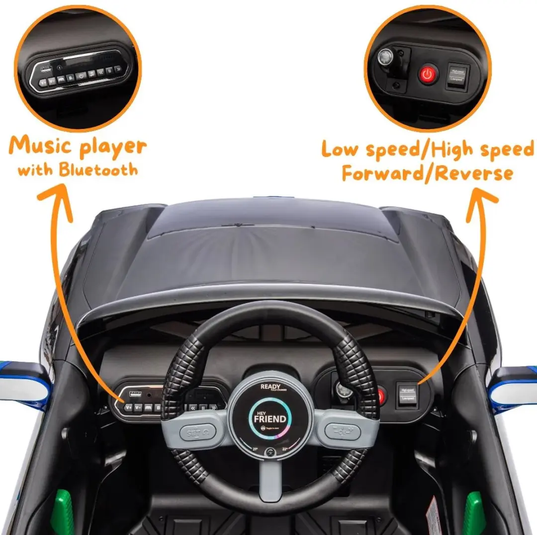 Vrooomy MINI Aceman Concept 12V Kinderauto - Zwart - afbeelding 3 van 6