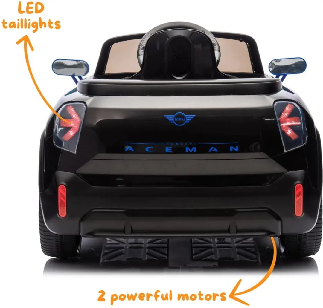 Vrooomy MINI Aceman Concept 12V Kinderauto - Zwart - afbeelding 6 van 6