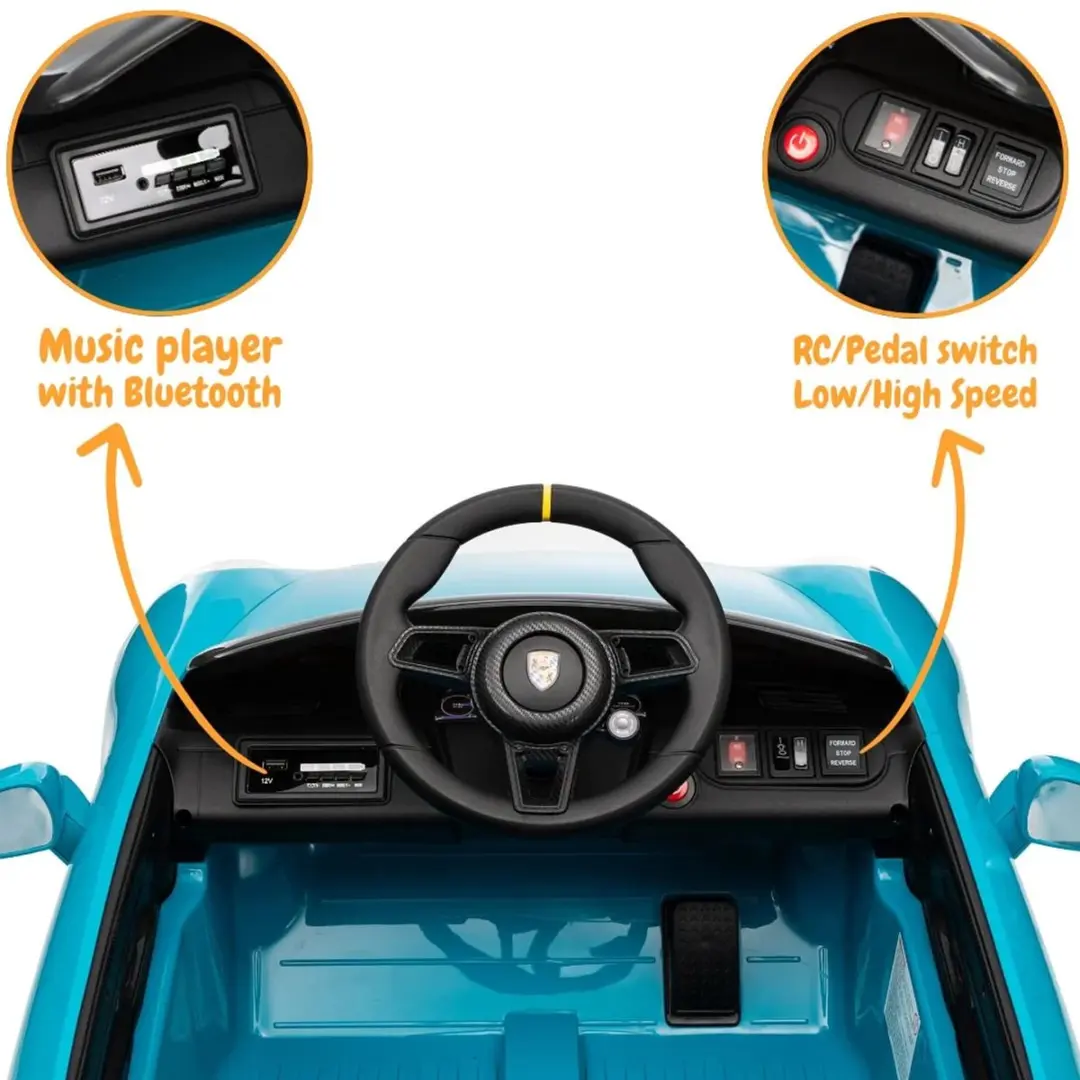 Vrooomy RUF GT 12V Kinderauto - Blauw - afbeelding 3 van 6