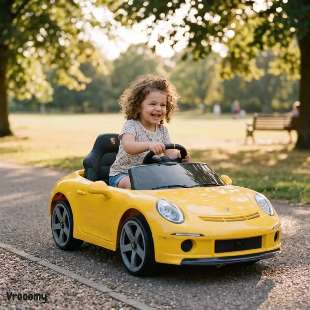 Vrooomy RUF GT 12V Kinderauto - Geel - afbeelding 4 van 6