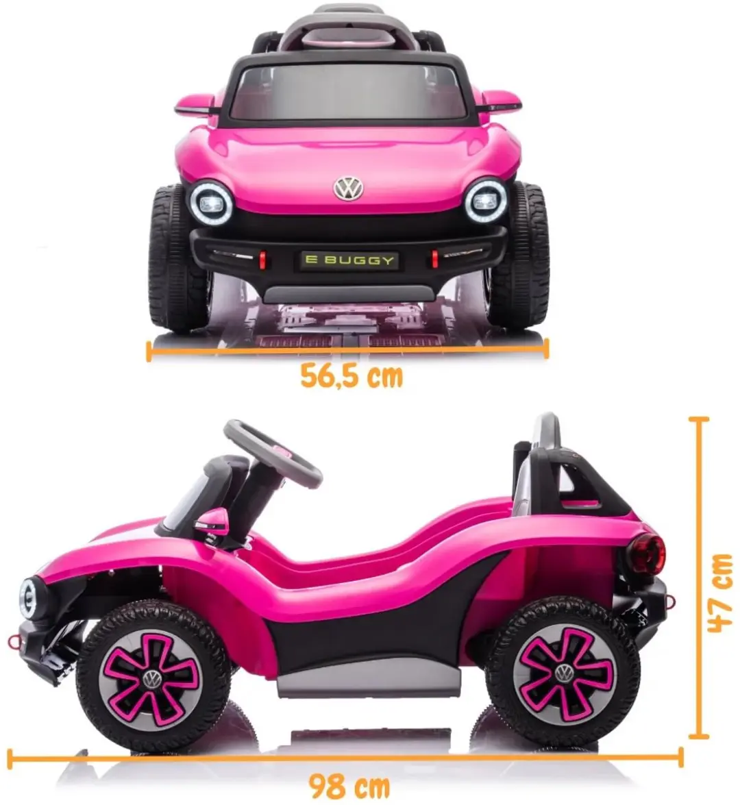 Vrooomy Volkswagen E-Buggy 12V Kinderauto Roze - afbeelding 6 van 6