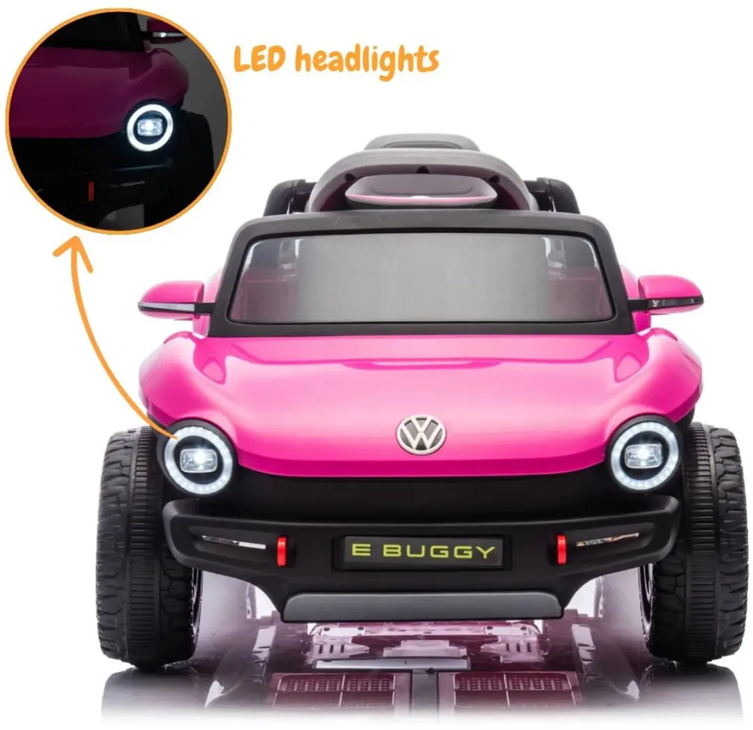 Vrooomy Volkswagen E-Buggy 12V Kinderauto Roze - afbeelding 2 van 6