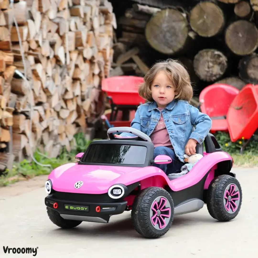 Vrooomy Volkswagen E-Buggy 12V Kinderauto Roze - afbeelding 4 van 6