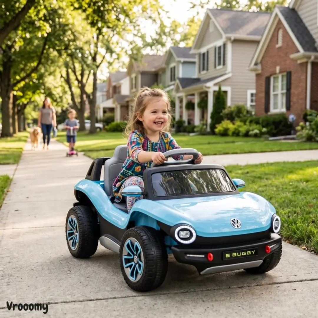 Vrooomy Volkswagen E-Buggy Concept 12V Kinderauto - Blauw - afbeelding 4 van 6