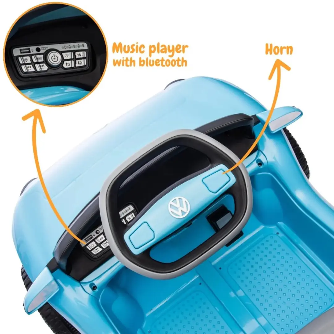 Vrooomy Volkswagen E-Buggy Concept 12V Kinderauto - Blauw - afbeelding 6 van 6
