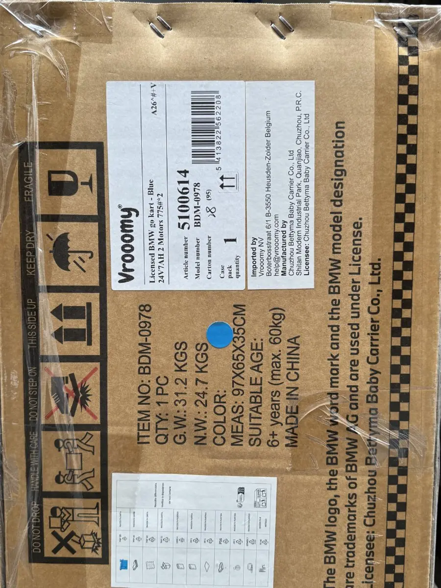 Vrooomy BMW M-Stijl Elektrische Go-Kart 24V - Blauw - afbeelding 5 van 6