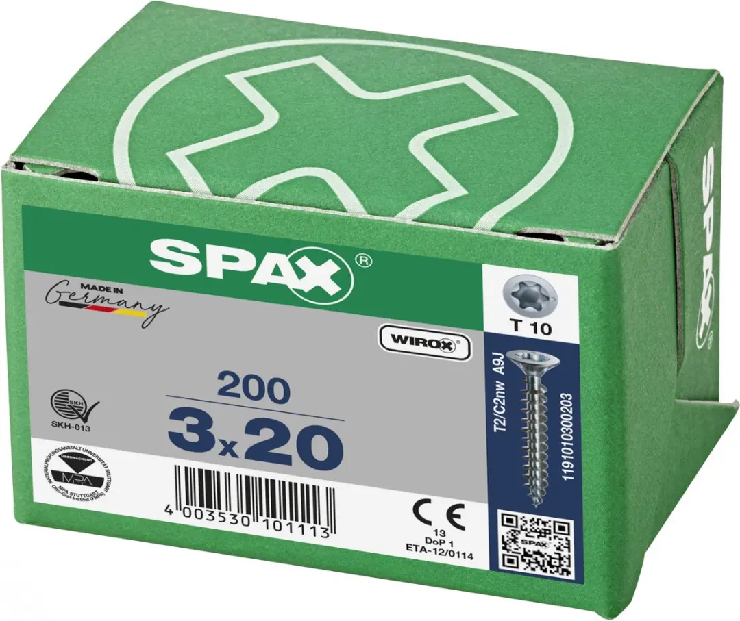 Spax WIROX Torx 10 Platkop 3x20mm