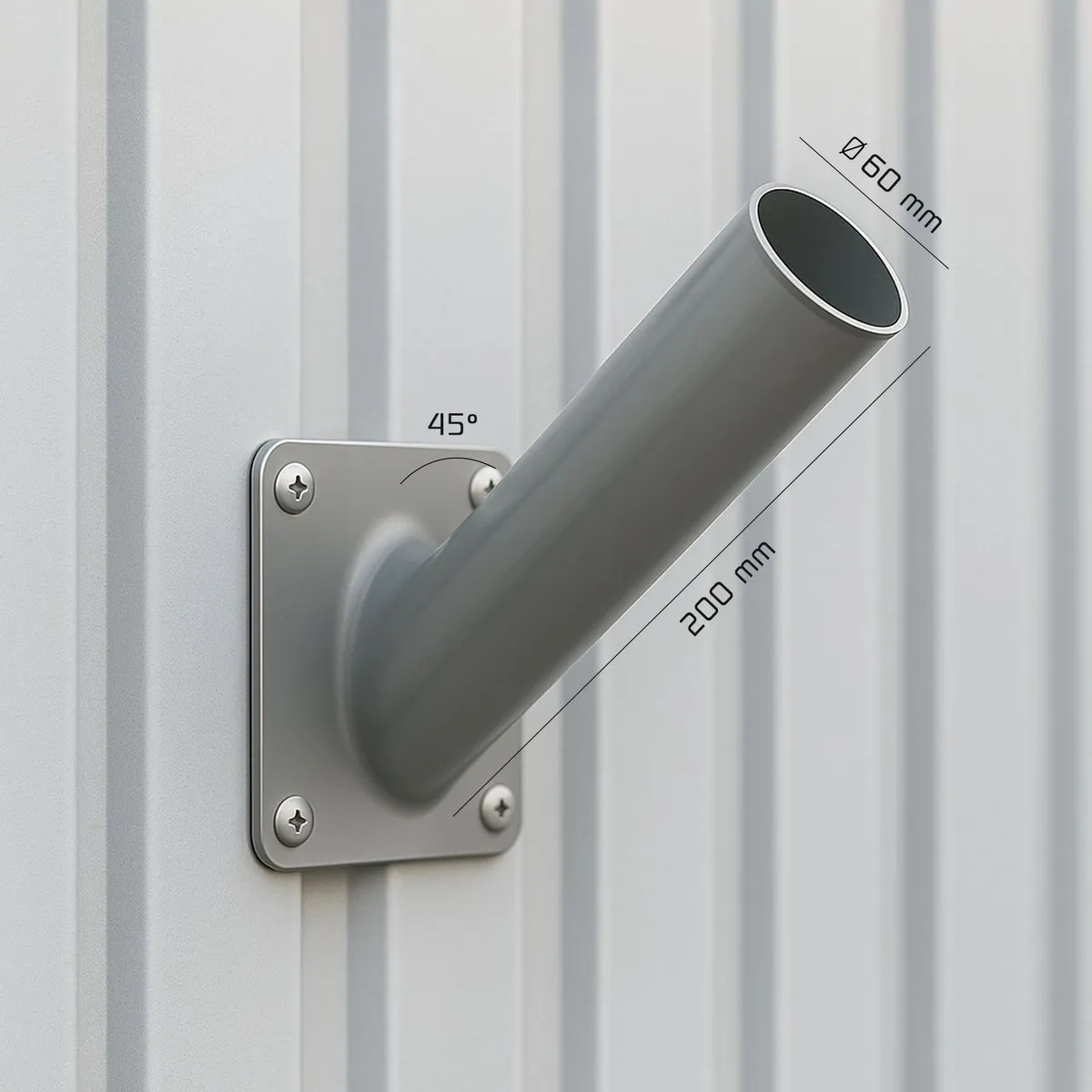 LEDVION LED Straatlamp Muursteun Ø60mm - Grijs