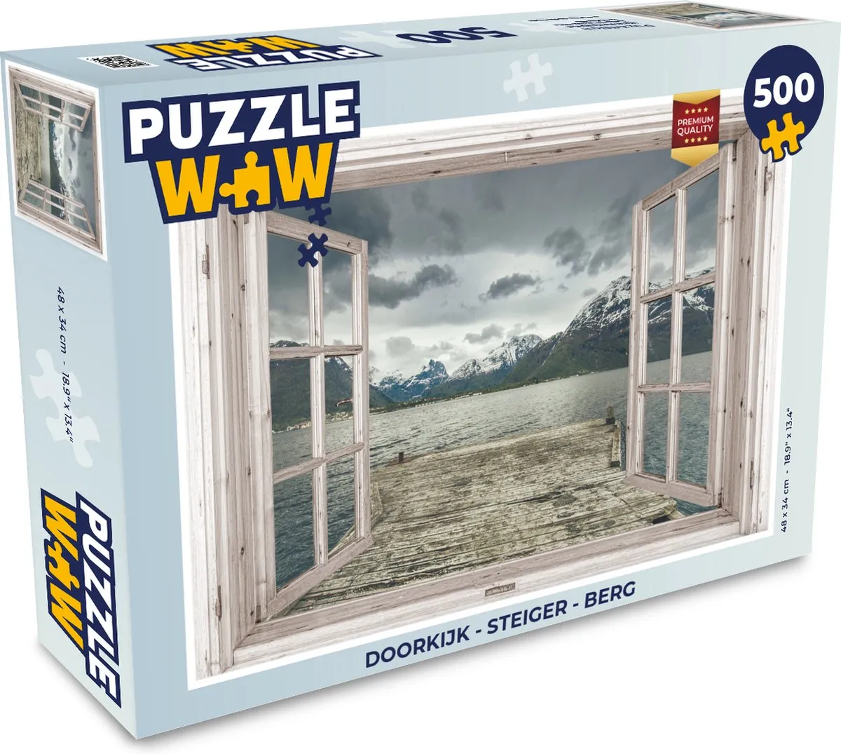 PuzzleWow Doorkijk Steiger Berg Legpuzzel 500 Stuks - Multicolor