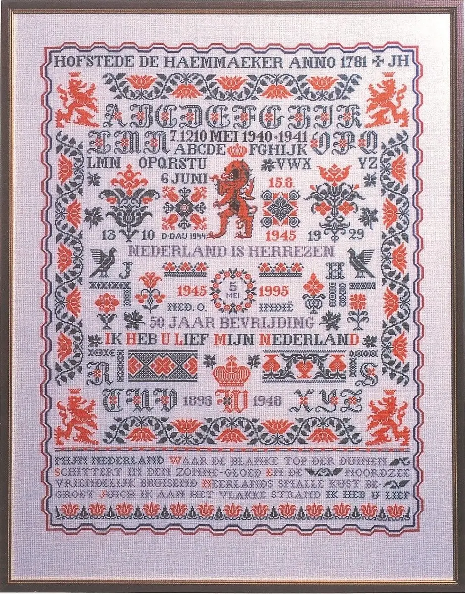 borduurpakket 39-5435 merklap, nederland is herrezen (collectors item!)