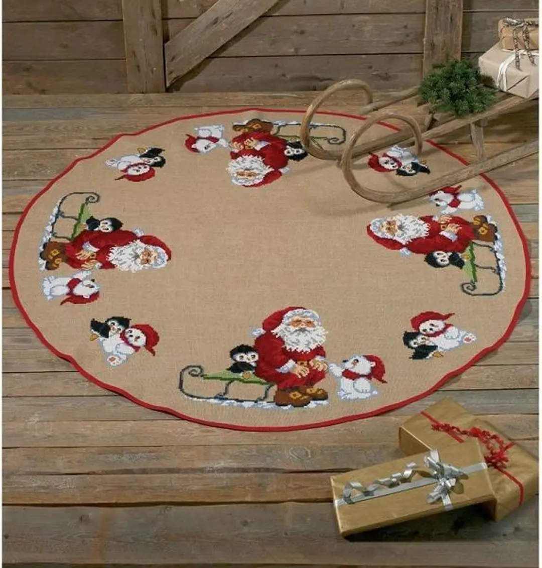 Borduurpakket kerstkleed kerstman op de noordpool Permin 45-7269