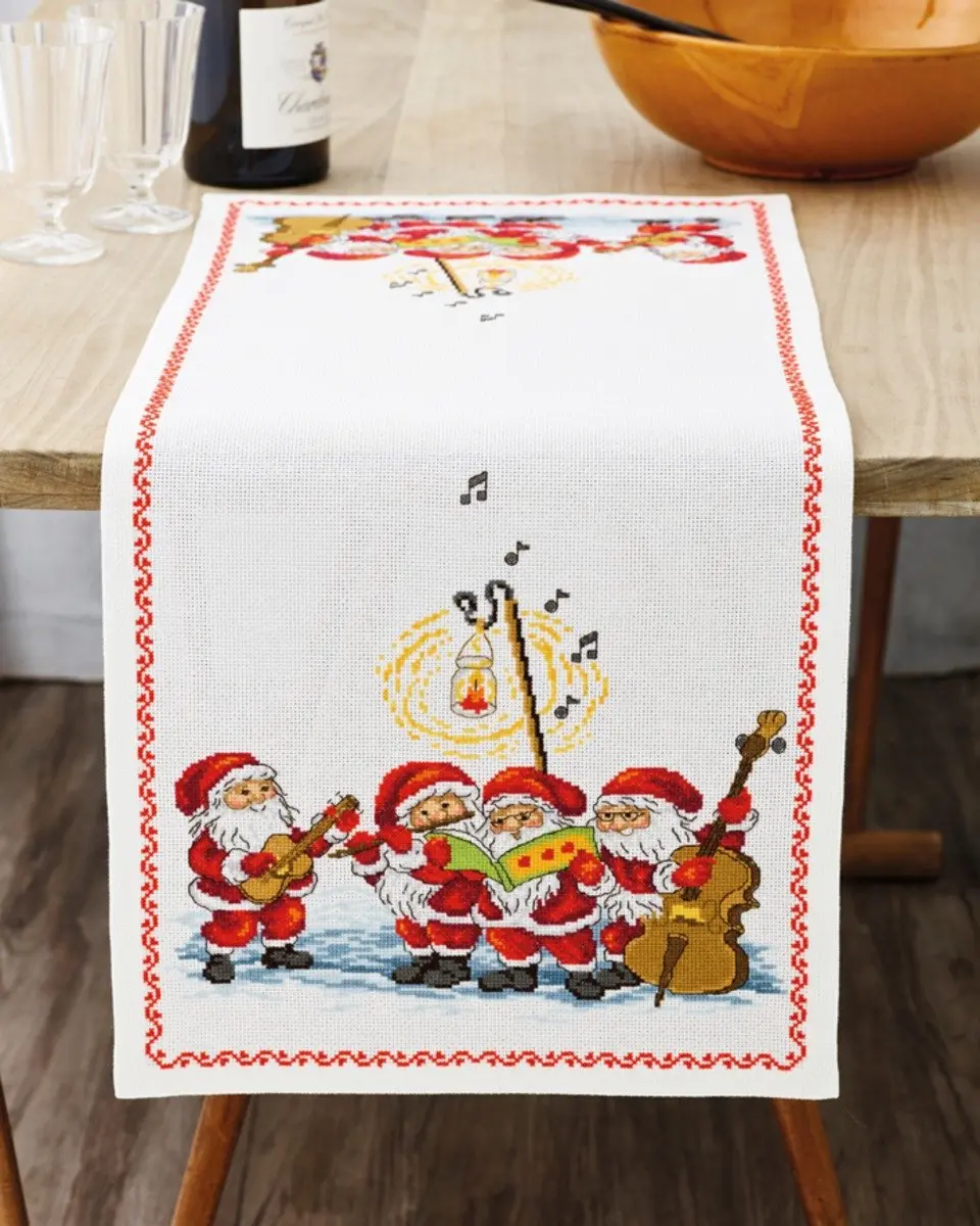 Permin borduurpakket loper Kerstmannen orkest 68-3209 telpatroon