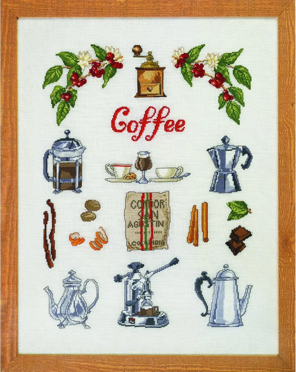Permin borduurpakket Koffie Tijd 70-1481 telpatroon