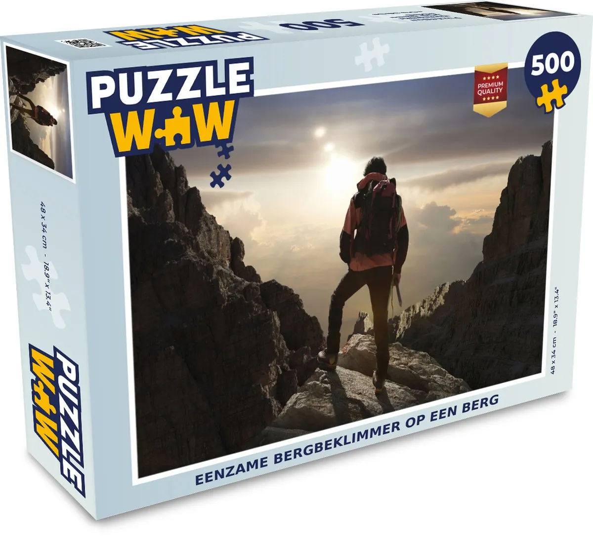 PuzzleWow Legpuzzel Eenzame Bergbeklimmer 500 Stuks - Multicolor