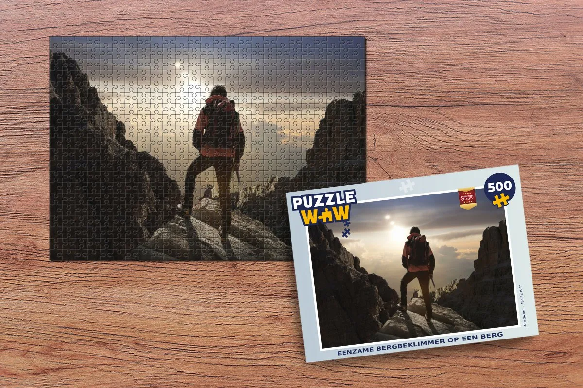 PuzzleWow Legpuzzel Eenzame Bergbeklimmer 500 Stuks - Multicolor