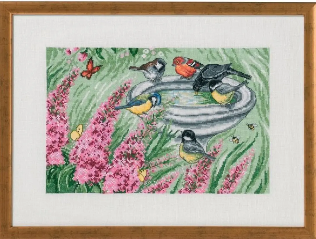 Permin borduurpakket vogelhuisjes om te borduren 70-9396 linnen